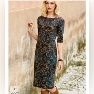 Peruvian connection Pima cotton printed dress size S